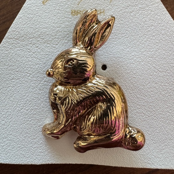 Free People Sepia Glow Bunny Brooch $25 Retail NWT - Picture 3 of 5